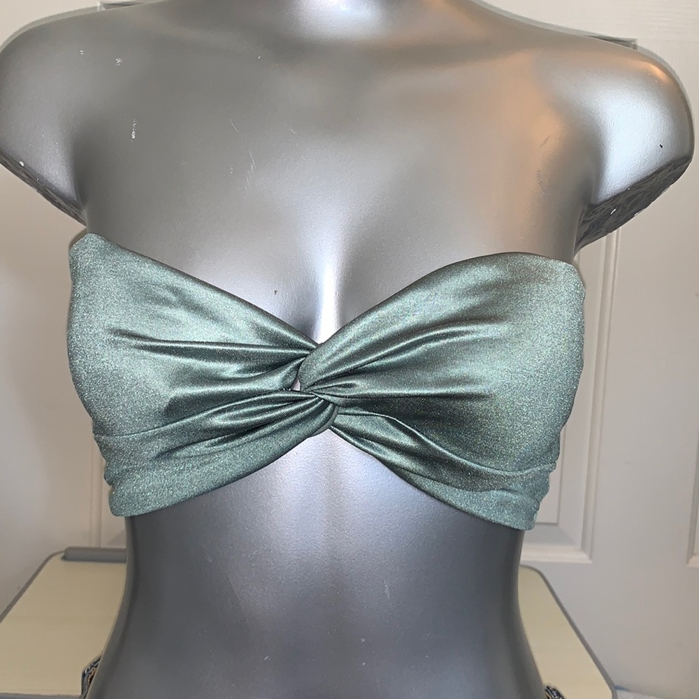 Silky satin green jade bandeau